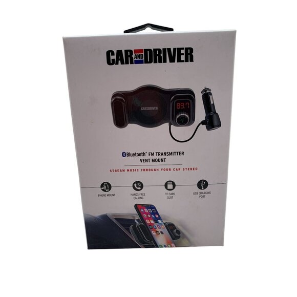 Car & Driver Bluetooth FM Transmitter Vent Mount With Phone Holder - Picture 1 of 5